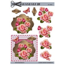 Quickies 3d - Rose med baggrund - Rosa