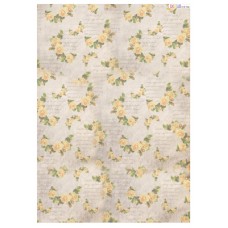 Castello Papir - Beige med Gule Roser