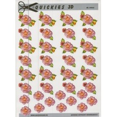 Quickies 3D - Små blomster til bordkort - Rød