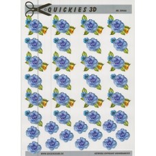 Quickies 3D - Små blomster til bordkort - Blå
