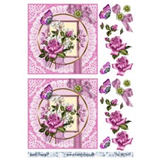 Blomster - Rose med Baggrund - Sommerfugl