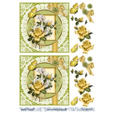Blomster - Rose med Baggrund - Sommerfugl