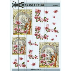 Quickies 3d - Skydeskive med blomster - Rød