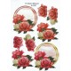 Blomster - Røde roser i rød og guld cirkel