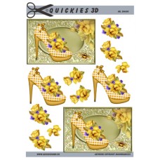 Quickies 3d  - Gule Blomster på Gul Sko