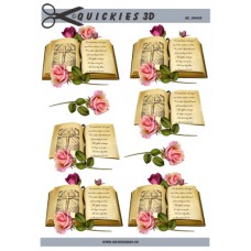 Quickies 3d - Konfirmation  - Pige - Bog og Rose