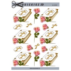 Quickies 3d - Konfirmation  - Pige - Bog og Rose