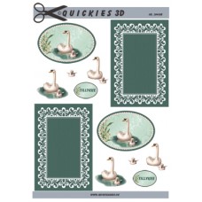 Quickies 3d - Svane med unge i ramme