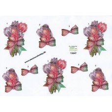 Blomster - Blomst med fugl 