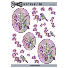 Quickies 3d - Blomst og fugl i ramme