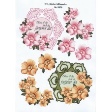 Blomster - Blomsterramme med lysebrune og lyserøde blomster