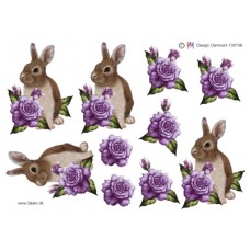 Blomster - Lilla rose med stor kanin