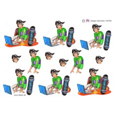 Personer - Dreng  med computer