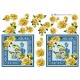 Blomster - Fugle med gule roser i ramme