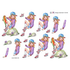 Børn - Pige med skateboard