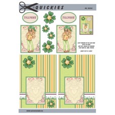 Quickies - Pige  med strippet baggrund