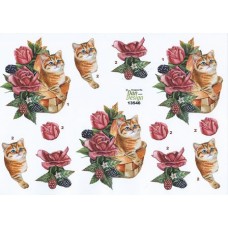Blomster - Dekoration med kat