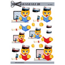 Quickies 3D - Student - Blå - Rød hue - Pige