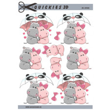 Quickies 3d - Lyserøde Flodheste