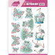 Udstanset - Yvonne Creation - Floral Pink - Frø - Sommerfugl