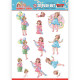 Udstanset - Yvonne Creation - Bubbly Girls Party - Damer med Balloner og Flag