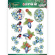 Udstanset - Christmas Flowers - Fugl - Blomst i ramme