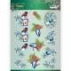 Jul - Christmas Flowers - Fugl - Blomst i ramme