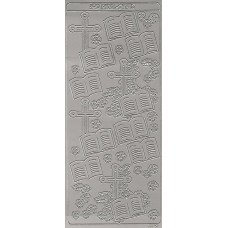 Stickers - Konfirmation - Kors/Bog - Sølv